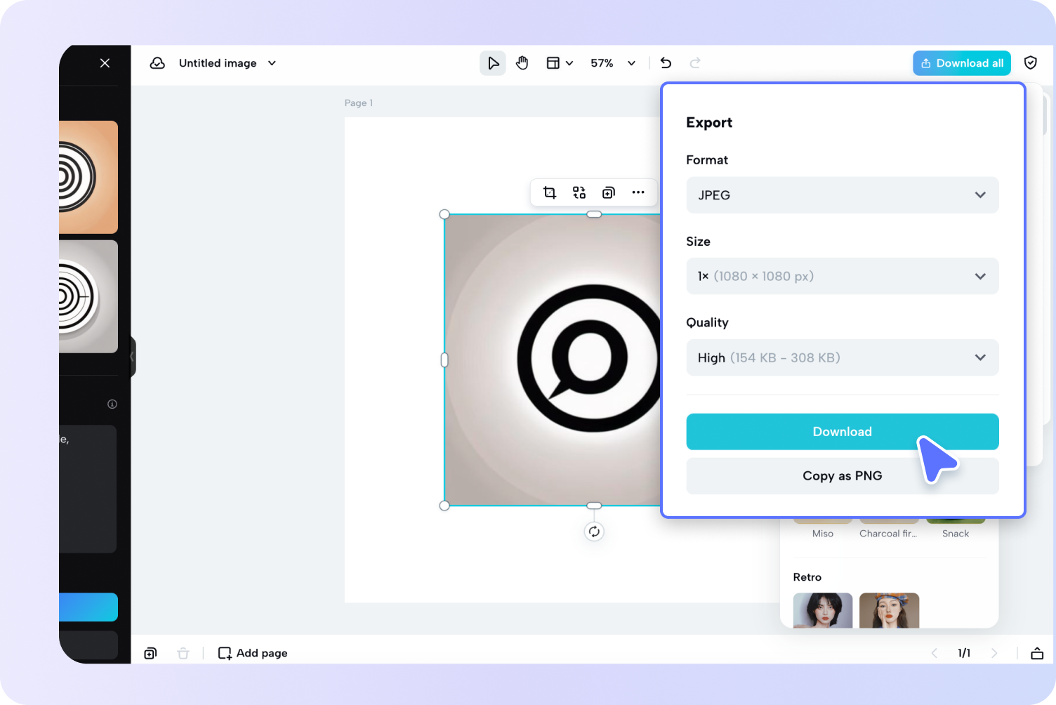 Slutför och exportera din logotyp.